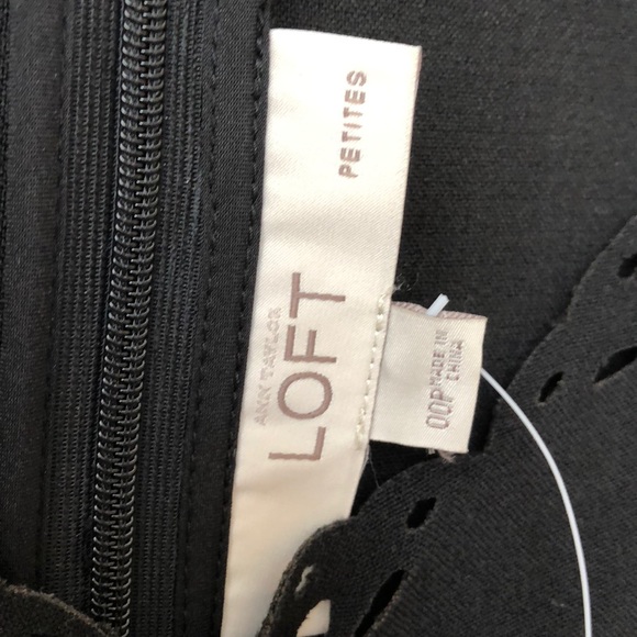 BNWT Black laser cut trim dress by Loft size 00P - Picture 3 of 6